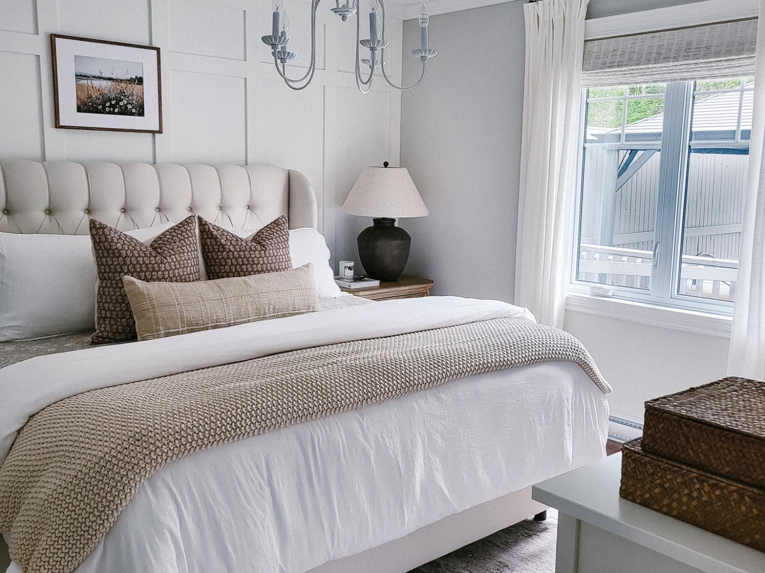 DIY Bedroom makeover after calm cozy primary bedroom