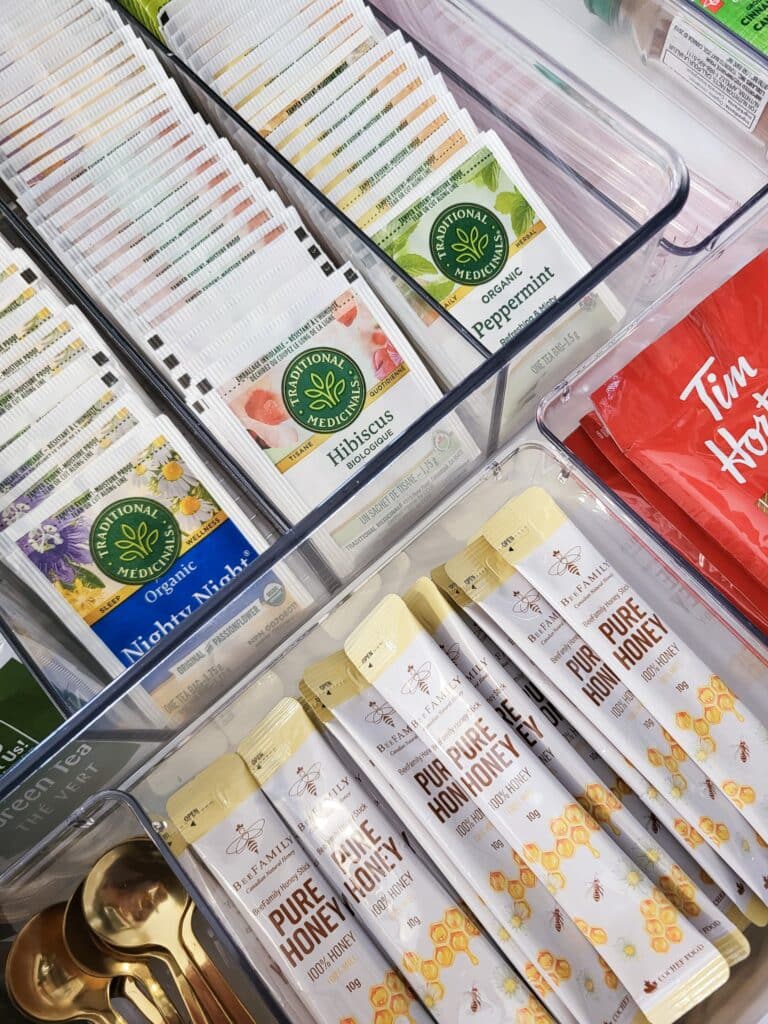 how to organize tea bags