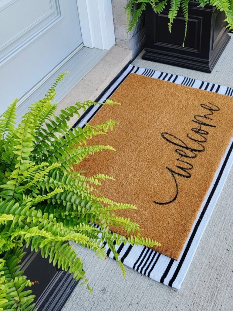 layered welcome mat front entry
