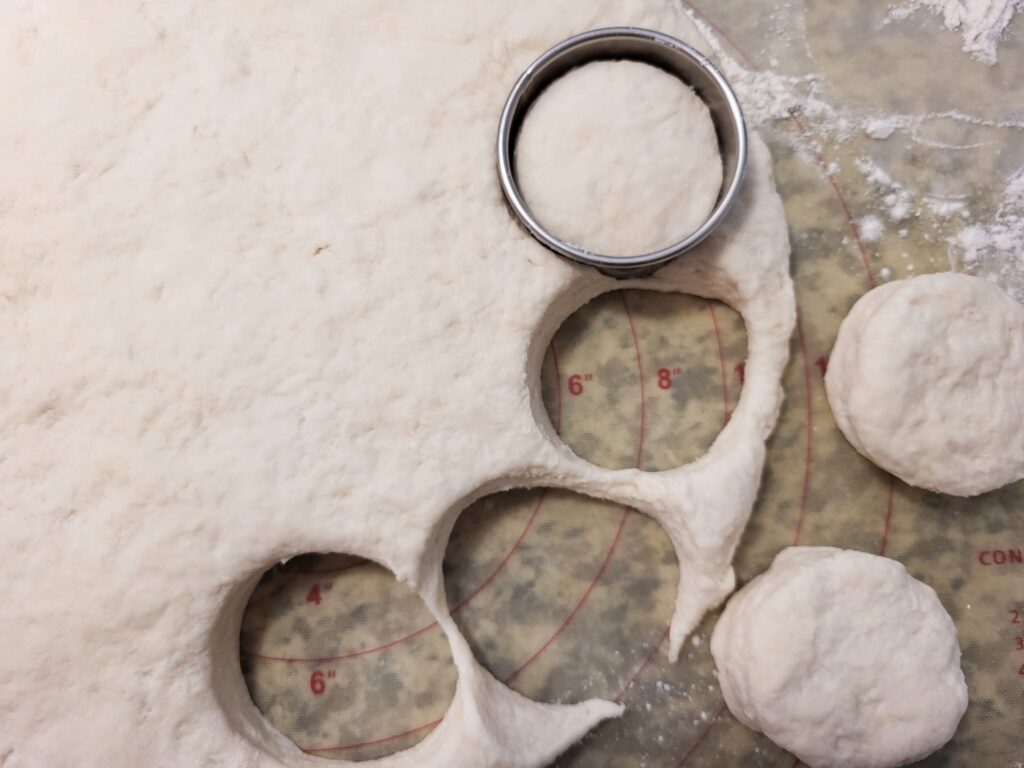 pat dough, roll and cut