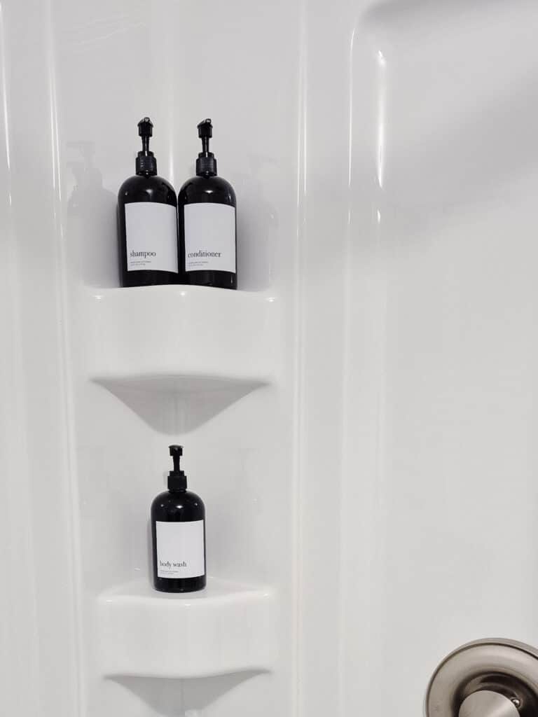 bottles in the shower