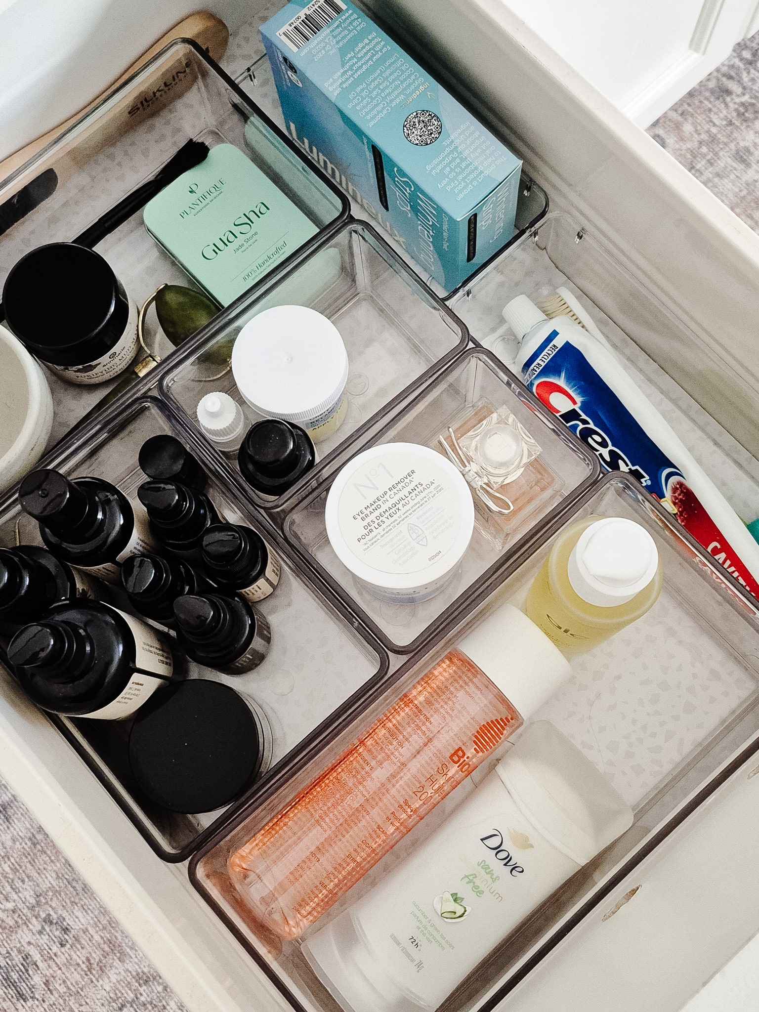 organized vanity drawer