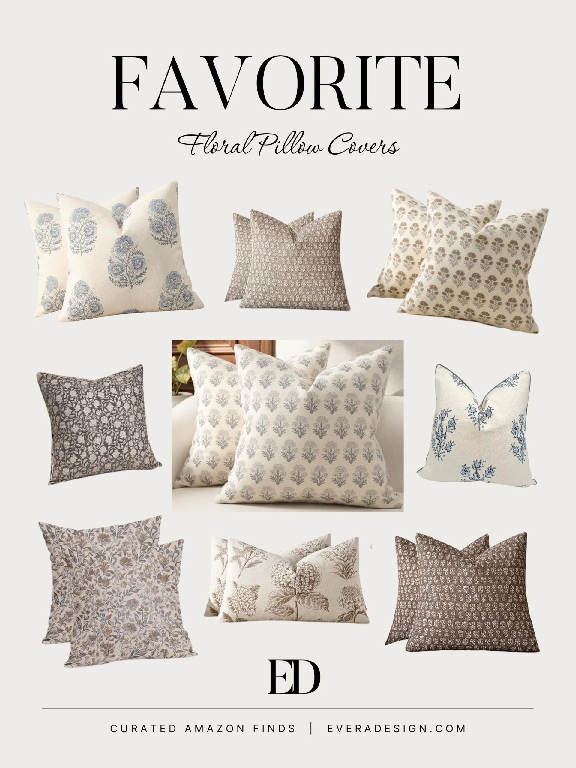 floral pillow covers