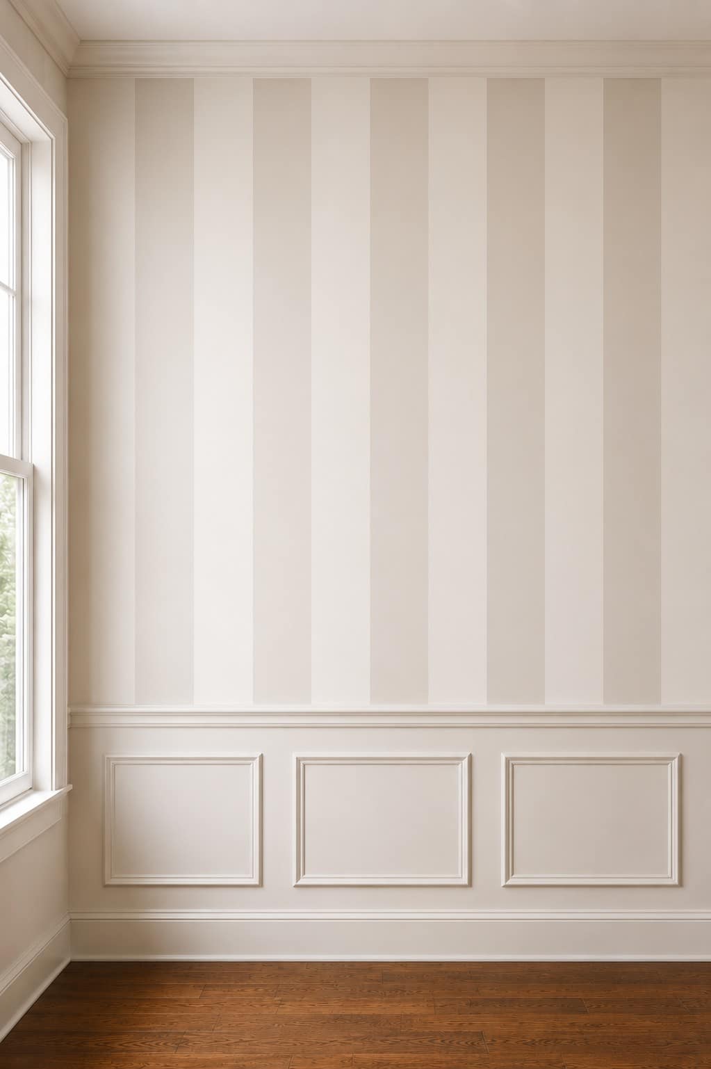 painted stripe accent wall