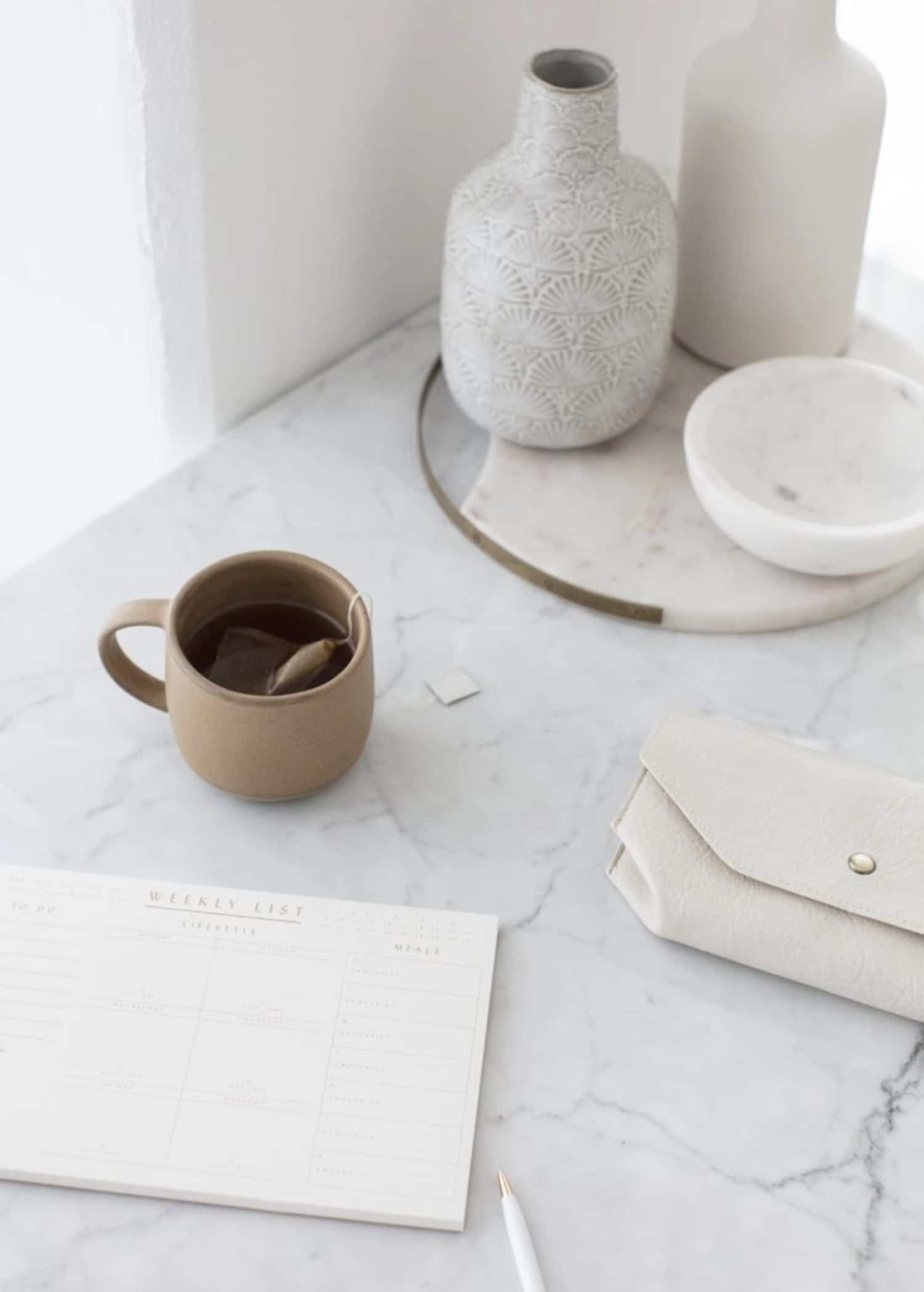 coffee with weekly planning